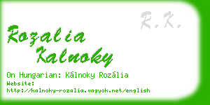 rozalia kalnoky business card